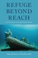 cover image of the book, Refuge beyond reach, a sunken boat with seemingly frozen people in it